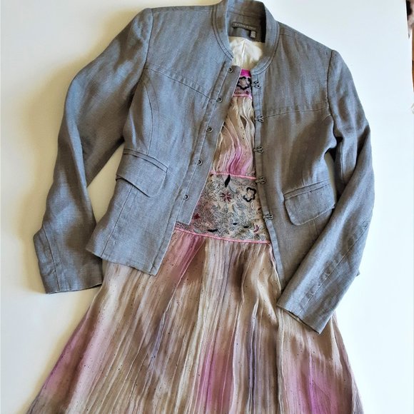 EBENE by P. ASSULINE Dresses & Skirts - * RARE *Vintage Boho Embroidered  Silk Dress